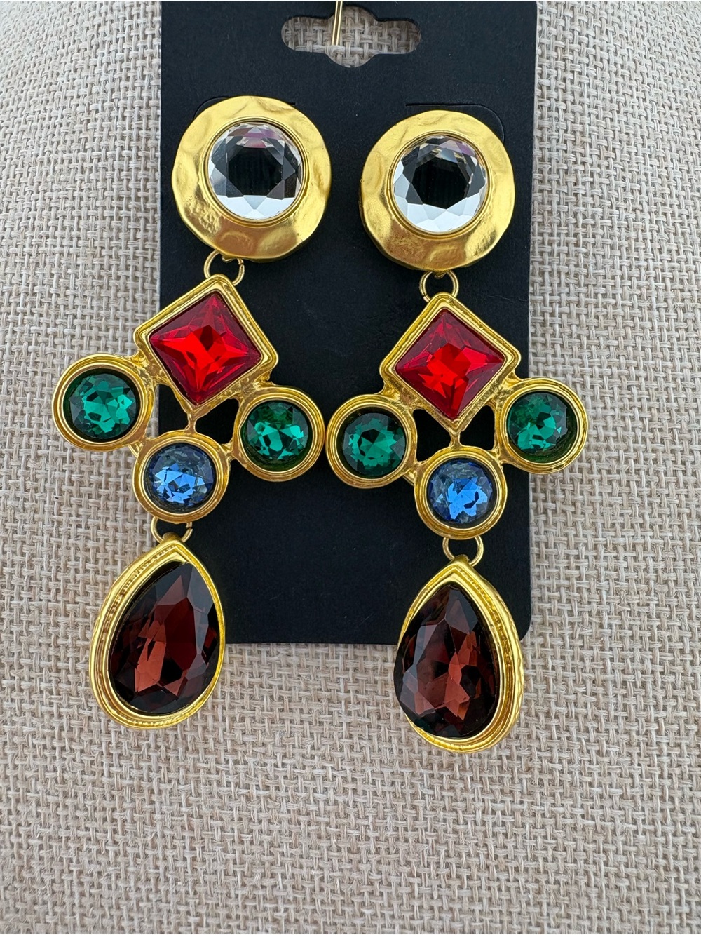 Rhinestone Statement RUNWAY earrings - Picture 2 of 2
